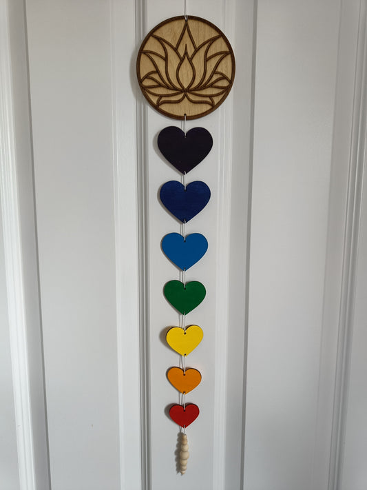 Lotus Flower Rainbow Chakra wall hanging